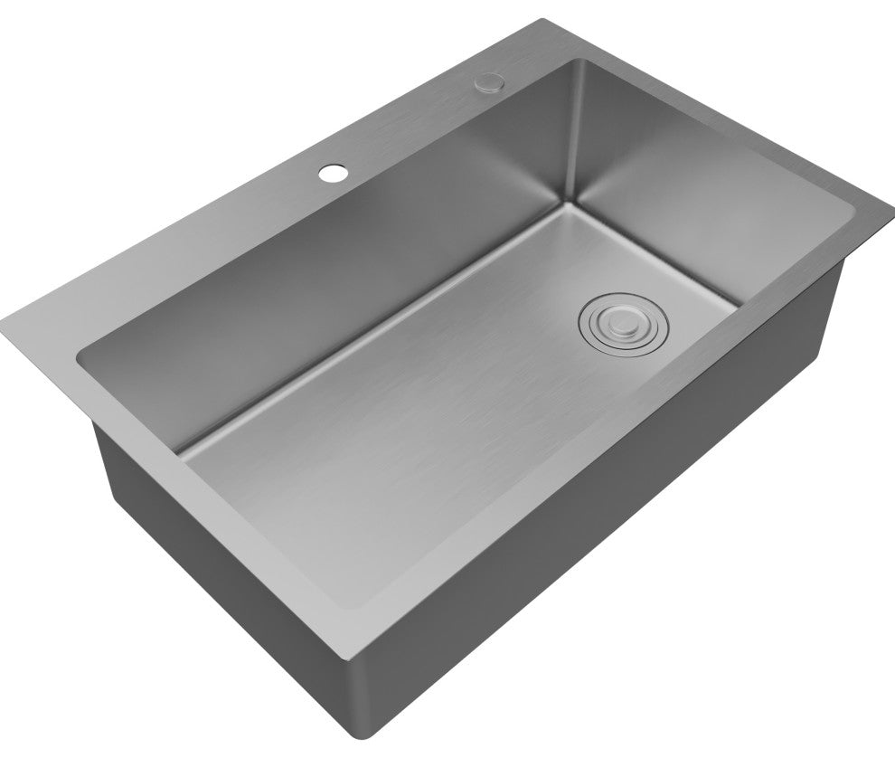 Karran Fusion Top Mount 33-in x 22-in Stainless Steel Single Bowl Kitchen Sink