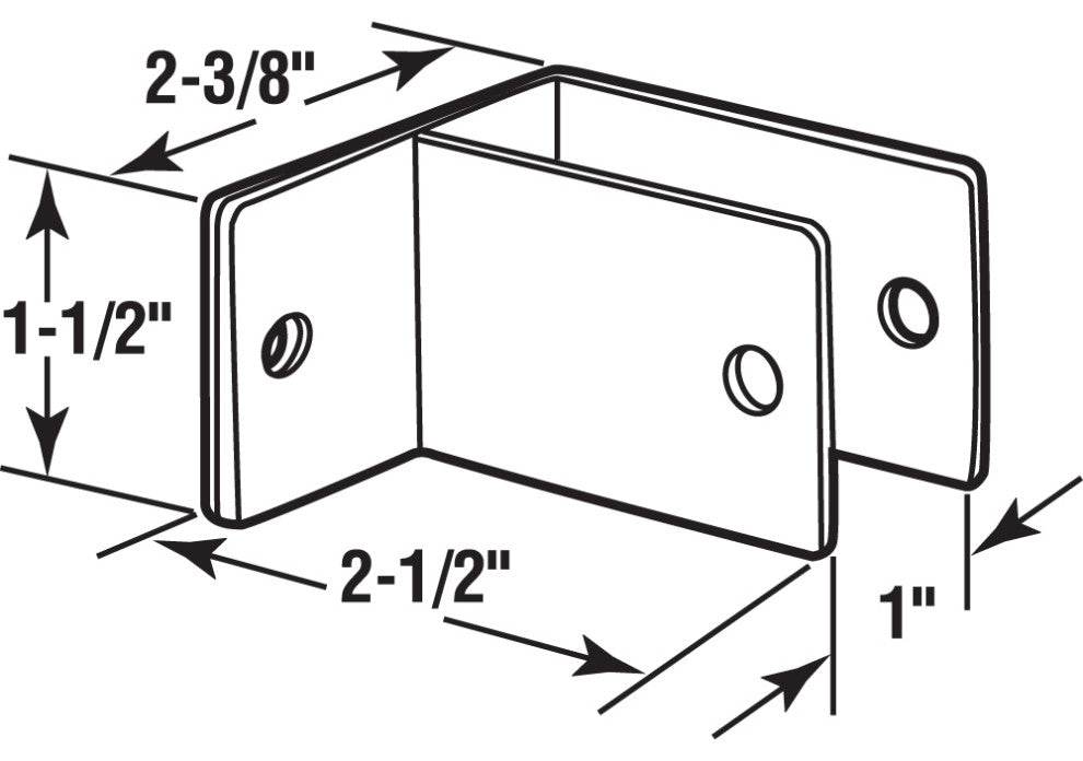 One Ear Wall Brackets, 1", Stainless Steel, Satin Finish, T-27 Torx, 2Pack