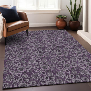 Premium Machine Washable Mayfield AMF661 Eggplant 3' x 5' Rug