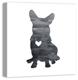 Designs Direct Creative Group Ink Silhouette Corgi 24x24 Canvas Wall Art