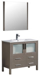 Torino 36" Gray Oak Modern Bathroom Vanity With Integrated Sink, FFT9151BN
