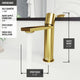 VIGO Halsey 8" H Single Handle Single Hole Bathroom Faucet, Matte Brushed Gold, Without Extras