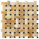 Basket Weave Black Dot Polished Tile, Honey Onyx, 30 Sq. ft., 12"x12"