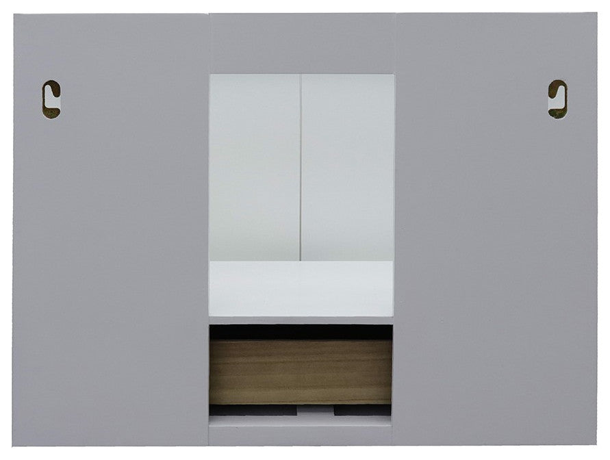 31" Single Wall Mount Vanity, White Finish With Black Galaxy Top