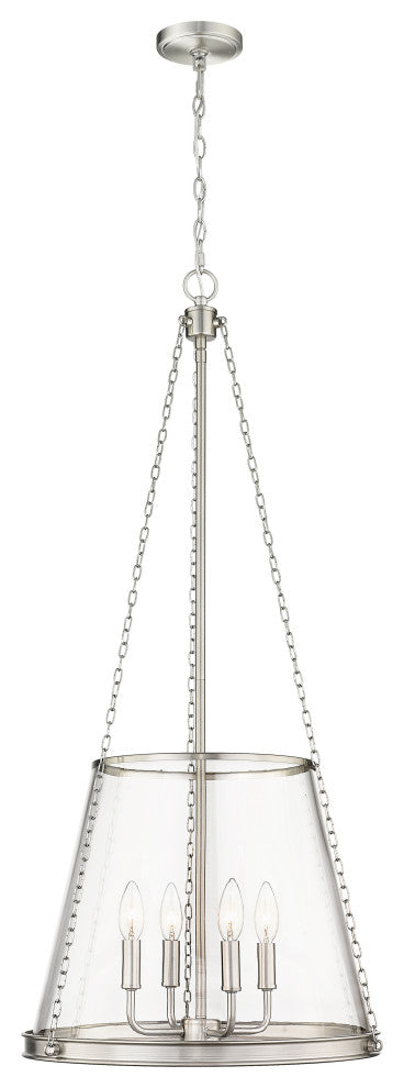 Zlite 341P18-BN 4-Light Pendant, Clear