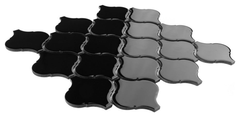 Metro Lantern Glossy Black Porcelain Floor and Wall Tile