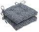 Pillow Perfect Indoor Herringbone Slate Reversible Chair Pad, Set of 2