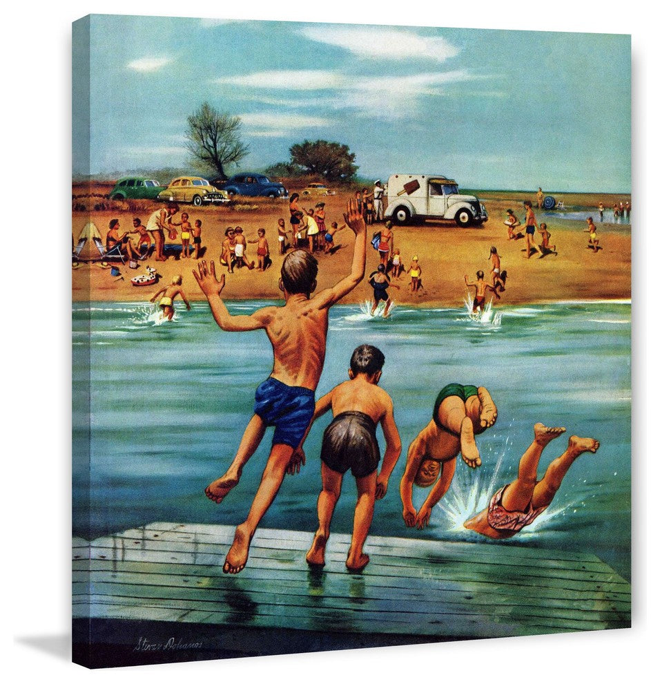 "Ice Cream Truck at the Beach" Print on Canvas by Stevan Dohanos