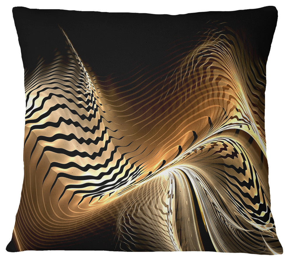 Brown Black Abstract Fractal Design Abstract Throw Pillow, 18"x18"