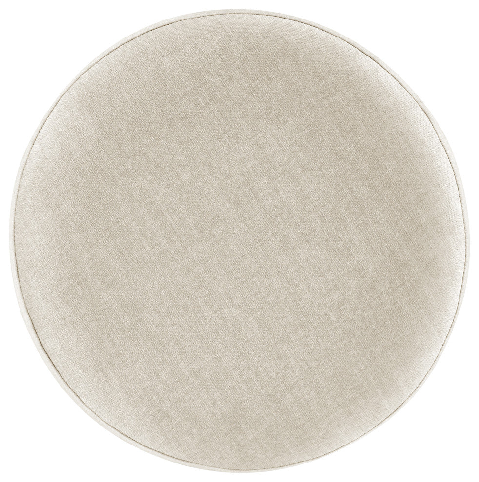 Ophelia Velvet Round Ottoman, Padburry Cream