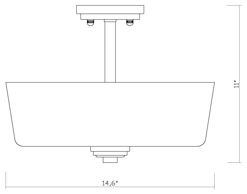 Zlite 220SF3 3-Light Semi Flush Mount, Matte Opal