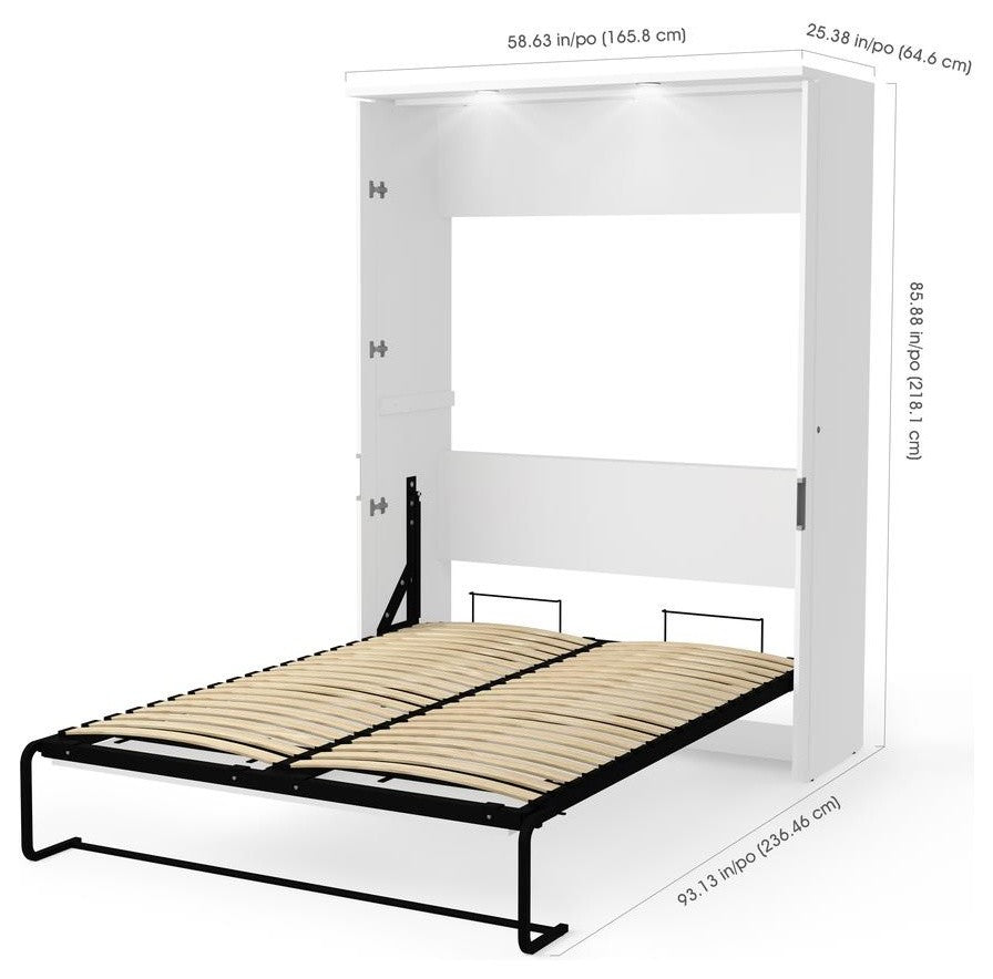Bestar Lumina 2-Piece Full Wall Bed and Storage Unit, White