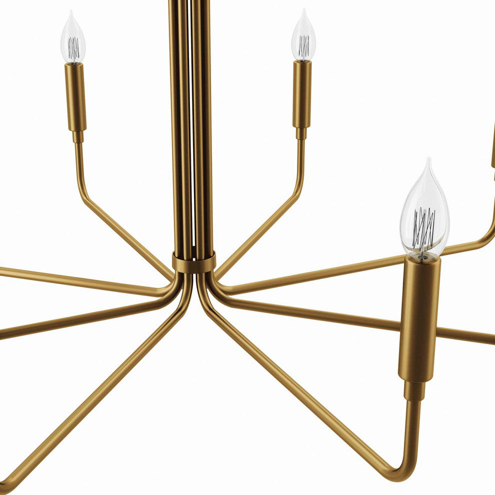 Rekindle 8-Light Chandelier, Satin Brass