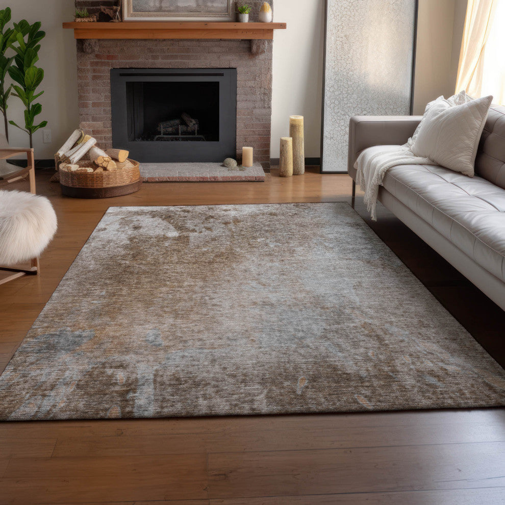 Premium Machine Washable Mayfield AMF562 Mocha 10' x 14' Rug