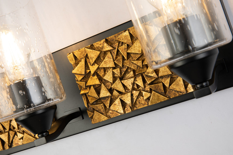 Bocage 4 Light Bath Vanity Light in Matte Black and Gold Accents