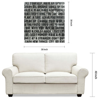 "Words & Quotes" Reverse Printed on Tempered Glass With Silver Leaf Wall Art