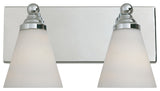 Hudson 2-Light Bath Bar, Chrome