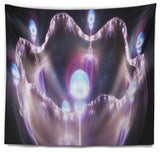 3D Surreal Purple Illustration Abstract Wall Tapestry, 39"x32"