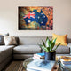 "Australia Flag Map" by Michael Tompsett, Canvas Print, 26x18"