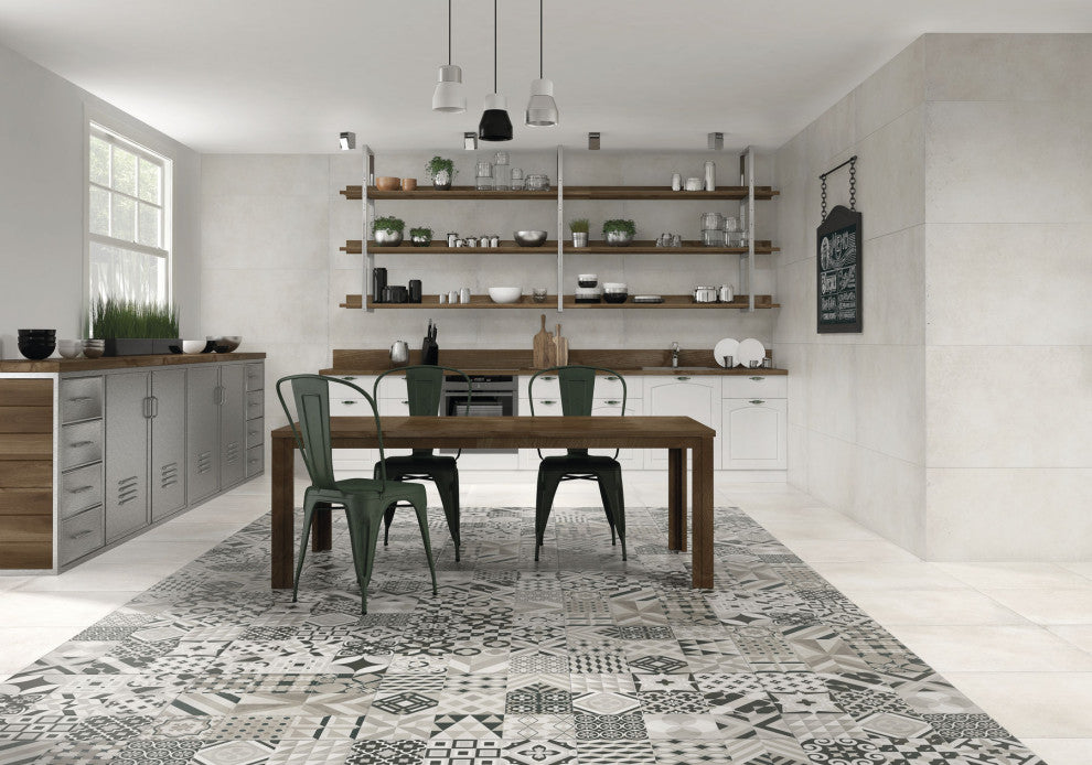 Make Up White Porcelain Tile, 40"x40"