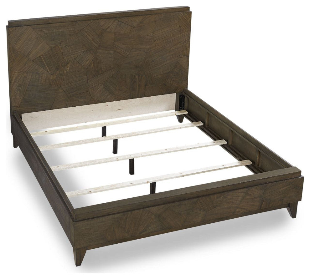 Modus Broderick 4pc King Panel Bedroom Set in Wild Oats Brown