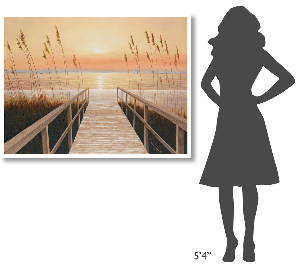 "Walkway to Sea" Digital Paper Print by Diane Romanello, 50"x38"