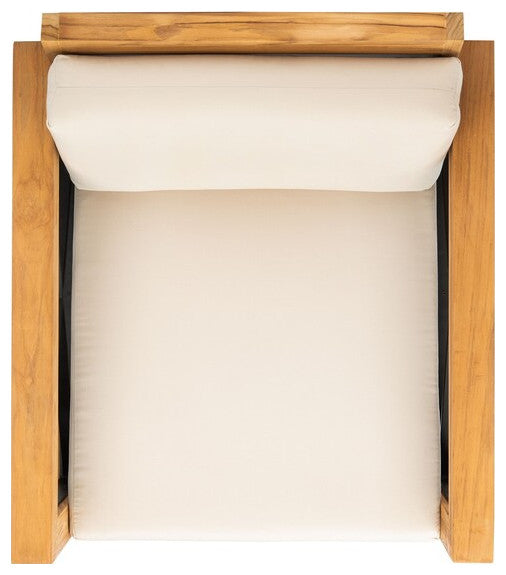 Safavieh Andros Teak Patio Chair Natural / Beige