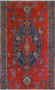 Fine Vintage Distressed Yadiel Red/Navy Rug, 5'6x9'0