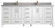 Aberdeen 84 Double Sink Bath Vanity in White 2" Pearl Gray