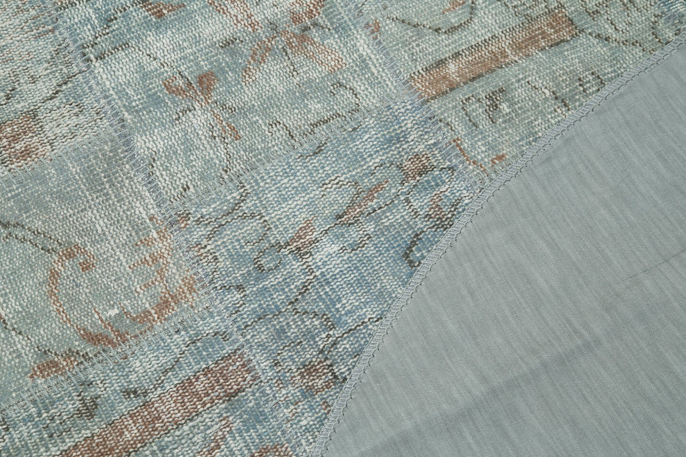 Rug N Carpet - Handwoven Anatolian 6' 6" x 6' 6" Wool Round Patchwork Rug