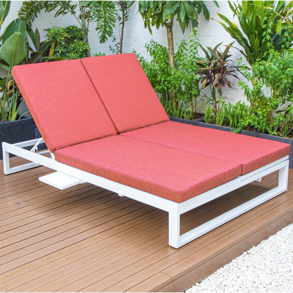 LeisureMod CLW-82R Chelsea Convertible Lounge Reclining Double Chaise Cushions