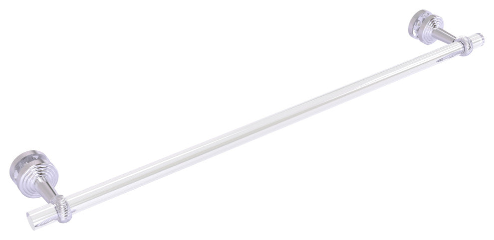 Pacific Beach 30" Shower Door Towel Bar with Twisted Accents, Satin Chrome