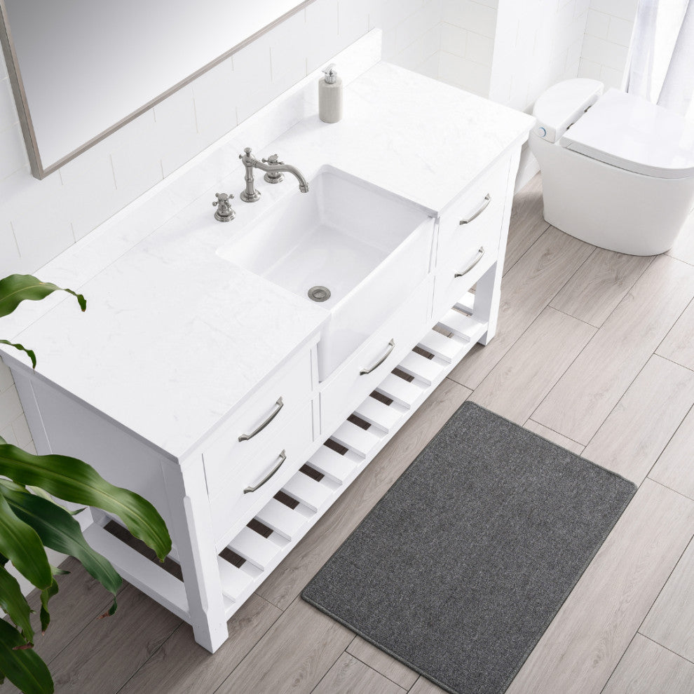 Wesley 60" Bathroom Vanity, White