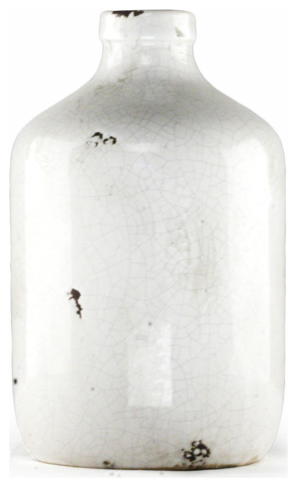 Crackled White Vase Small