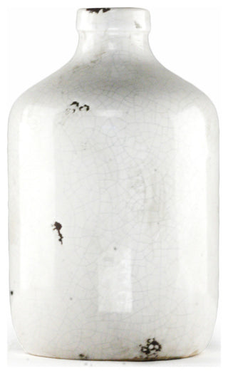 Crackled White Vase Small