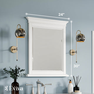 Eviva Britney 24" x 30" Rectangular White Wooden Framed Mirror