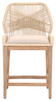 Wooven Upholstered Loom Counter Stool, Cream