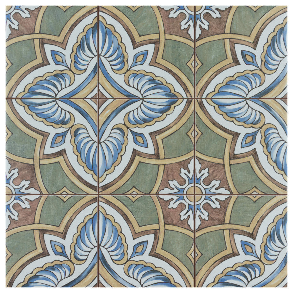 Harmonia Classic Ceramic Floor and Wall Tile, Grove Green