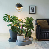 Pebble Indoor/Outdoor Large Plant Caddy with Hidden Wheels, Caviar Black
