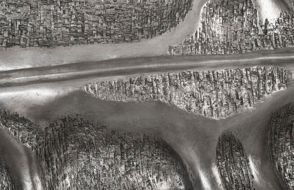 Petiole Wall Leaf, Silver, Large, Version B