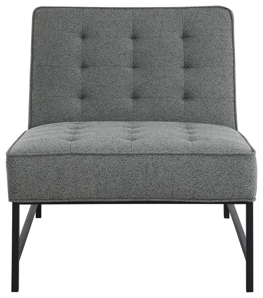 Astor Tufted Fabric Chair, Dark Gray