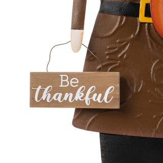 36"H Metal Thanksgiving Pilgrim Standing/Hanging Yard Decor, Boy