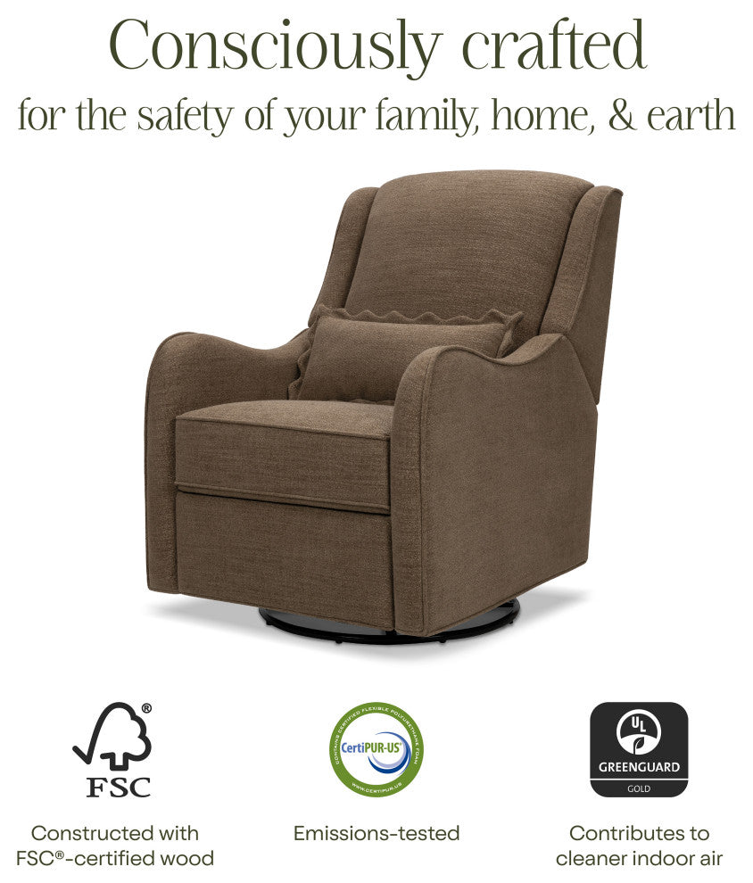 Devon Recliner and Swivel Glider, Performance Truffle Eco-Basketweave
