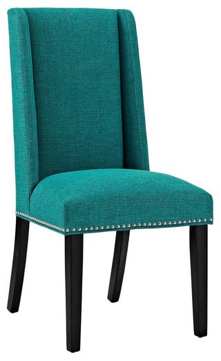 Baron Parsons Upholstered Fabric Dining Side Chair, Teal
