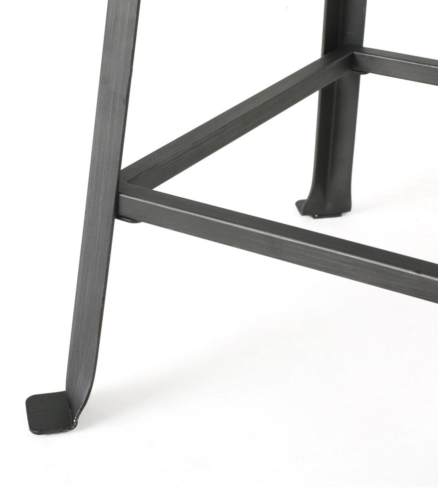 GDF Studio Modern Industrial Design Weathered Wood Counter Stools, Set of 2