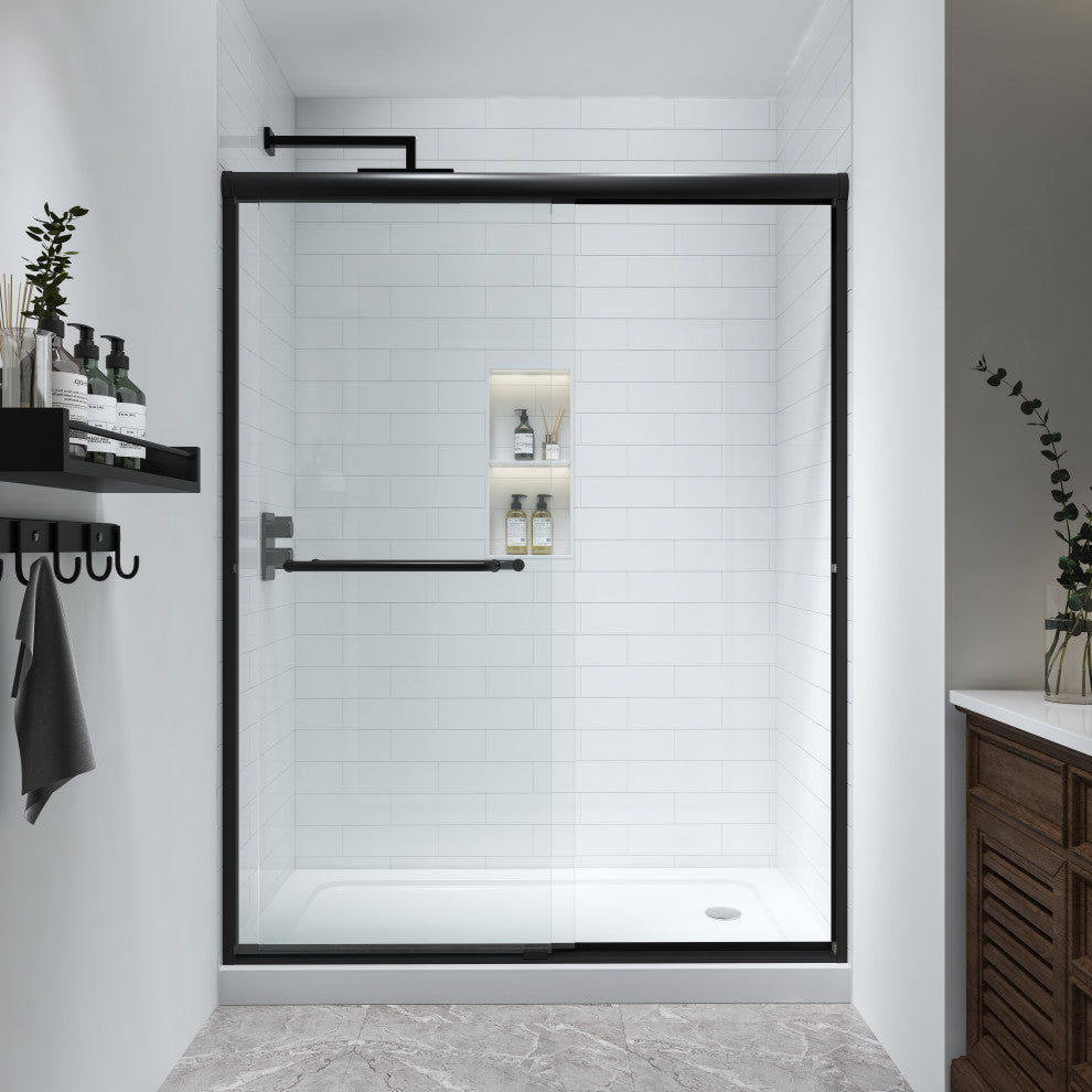 60 x76 Double Sliding Framed Clear Glass Shower Door