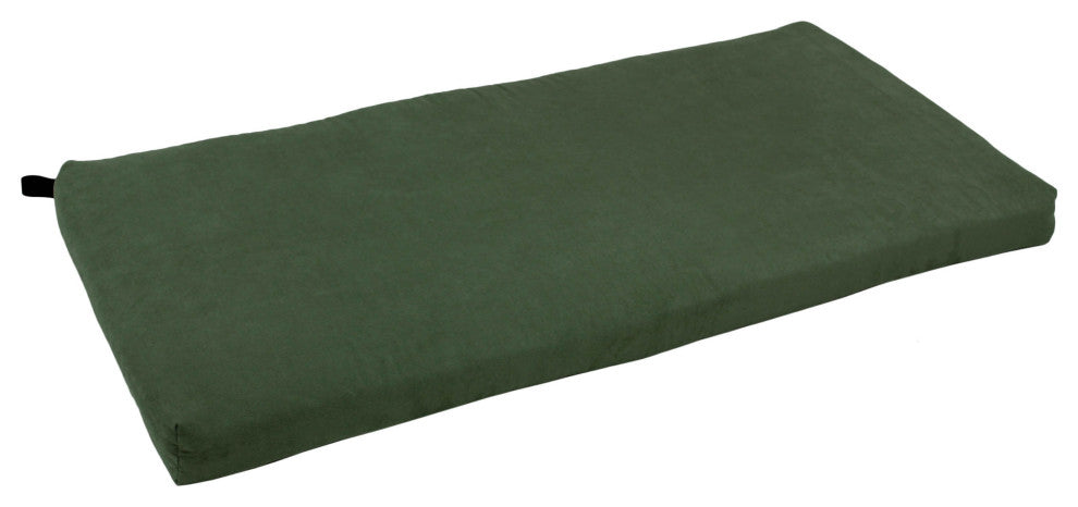 48"X19" Solid Microsuede Bench Cushion, Hunter Green