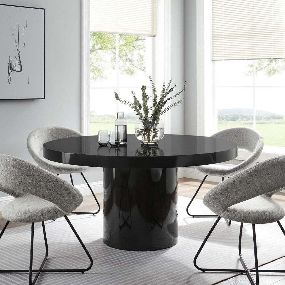 Gratify 60" Round Dining Table, Black