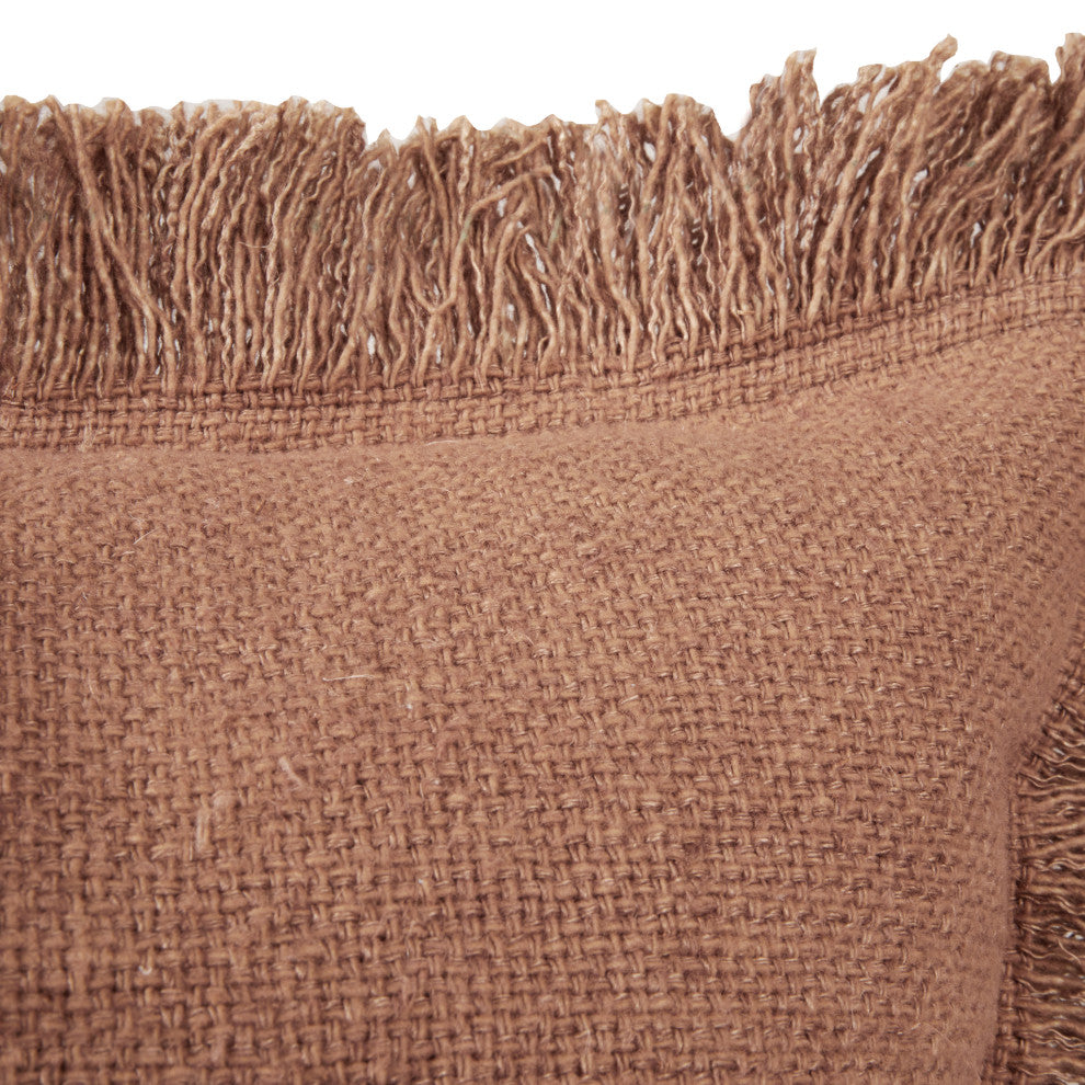 Agatha 22" Cotton Linen Blend Throw Pillow, Chestnut