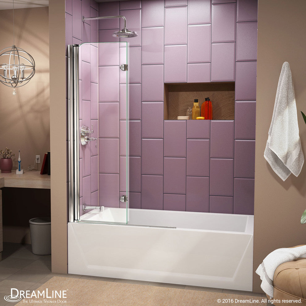 Dreamline Aqua Fold 36" Frameless Hinged Tub Door